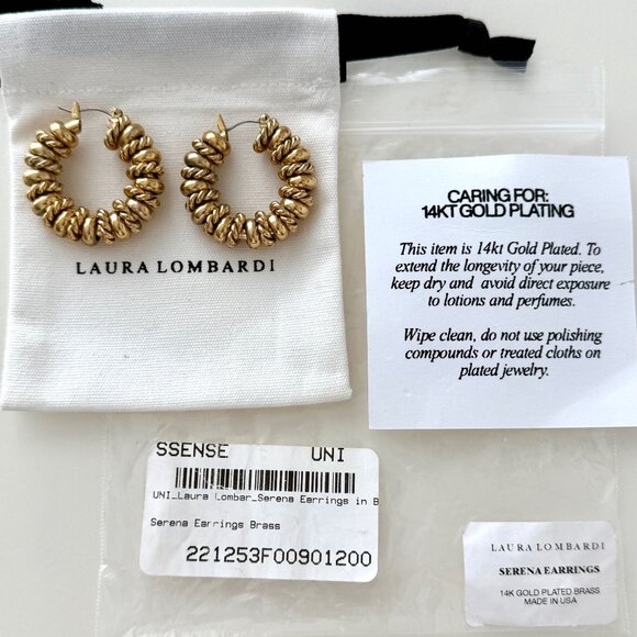 LAURA LOMBARDI Serena Earrings – 14k Gold Plated Brass - Picture 4 of 12